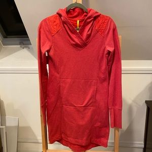 Lole Knit Dress / Tunic XS EUC! Hooded, Coral